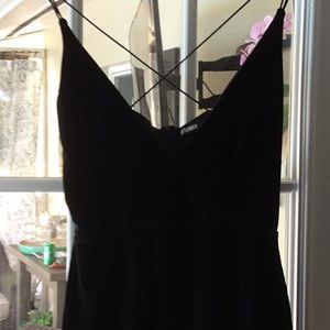 Black velvet  plunge neckline misguided dress